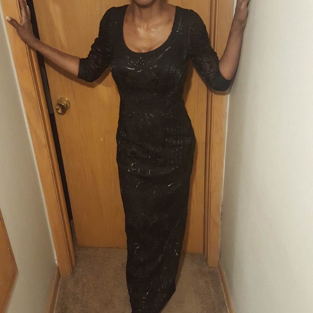 "SUEWONG" Beaded Evening Gown